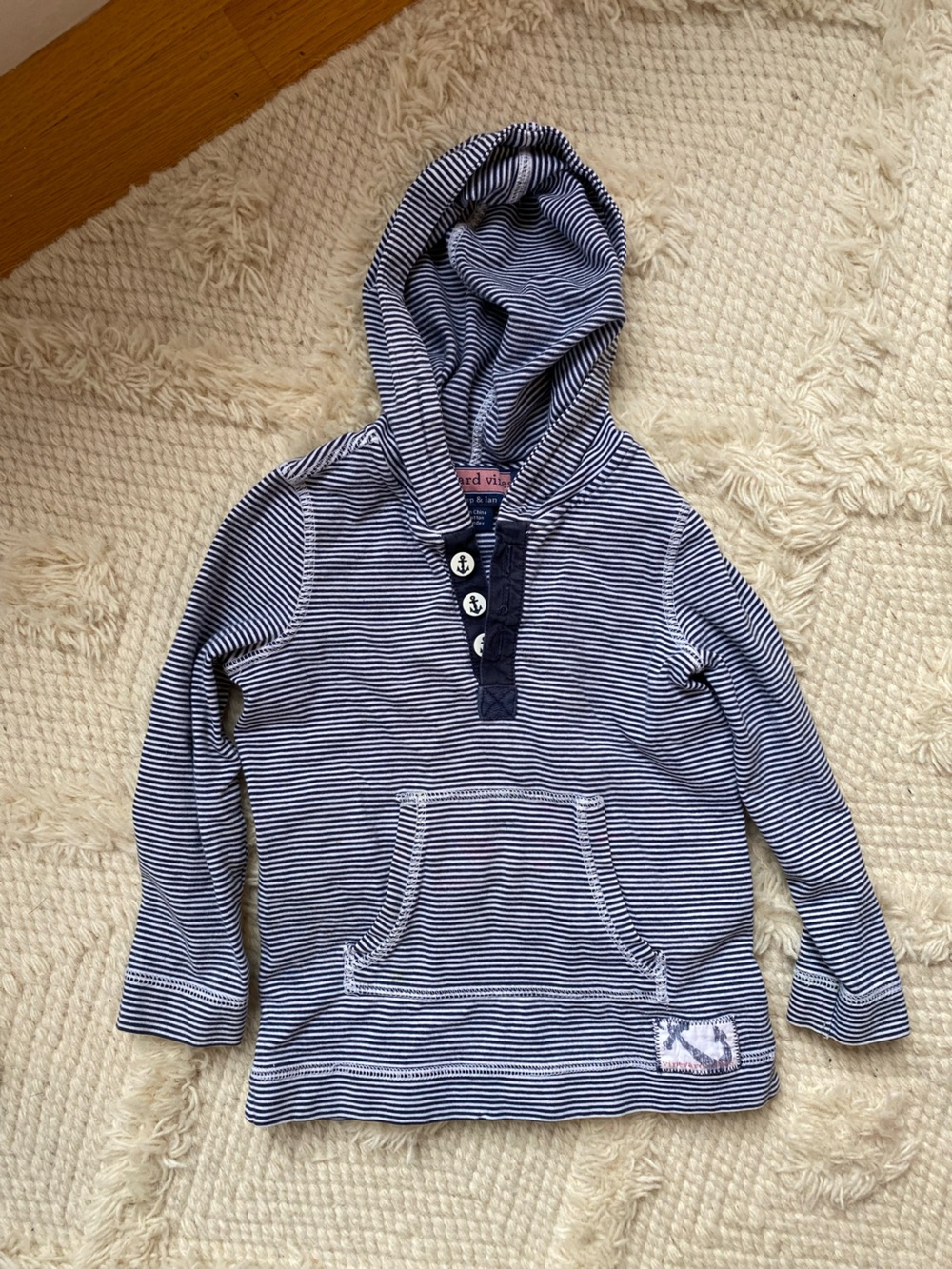 Vineyard Vines Navy & White Striped Kids Hoodie